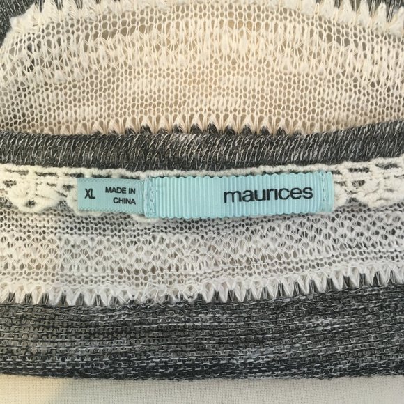 Maurices Womens Black White Striped Pullover Light Sweater, XL - Picture 10 of 10